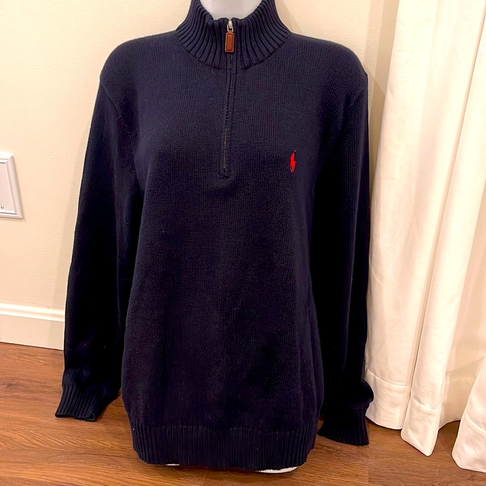 Polo Ralph Lauren 1/4 zip sweater XL — SLIM FITTED